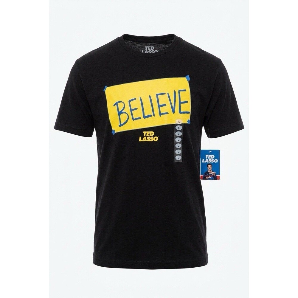 NEW Ted Lasso "Believe" Sign Graphic T-Shirt - Black - Size Large - NWT